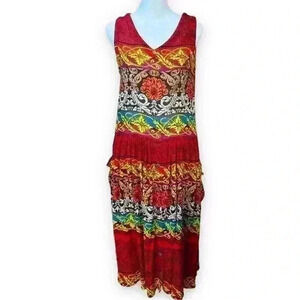 Bila 90's Vintage Multi Coloured Print Women’s Dress Size S Festival Hippie Boho